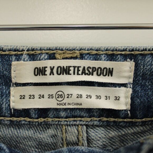 One Teaspoon High Waist Bonita Shorts Slim Fit Raw Hem 26 - Picture 3 of 4